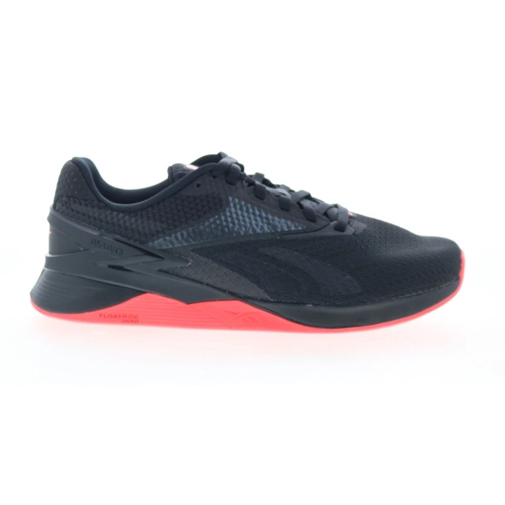 Mens Size 7- Reebok Nano X3 Black Mesh Lace Up Athletic Cross Training Shoes